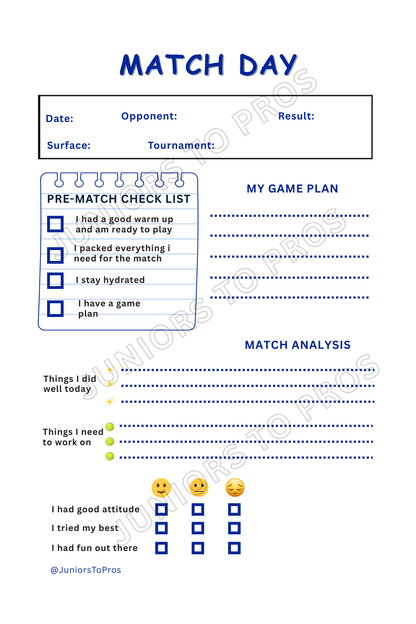 My First Tennis Journal for ages 6-12