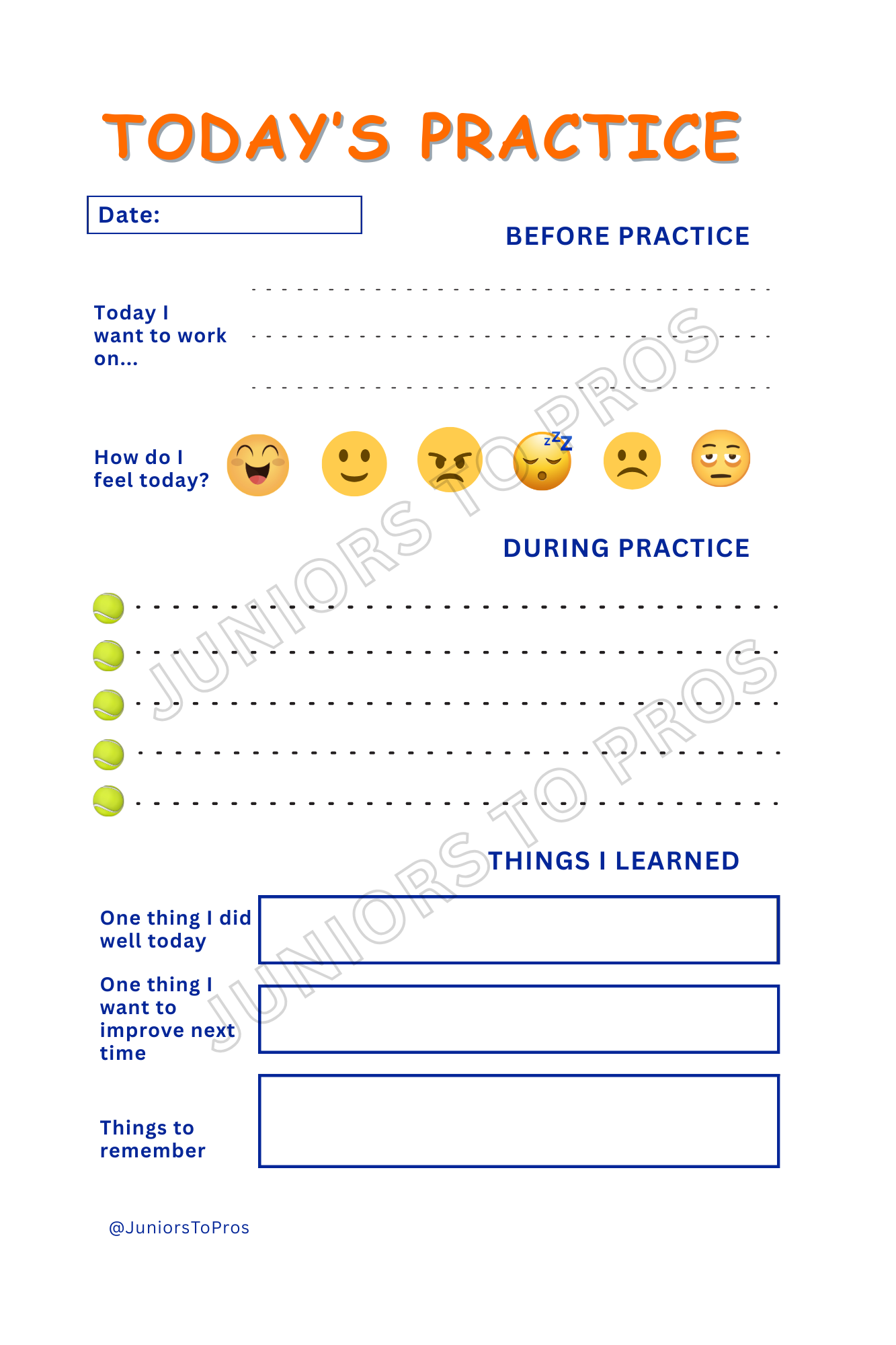 My First Tennis Journal for ages 6-12