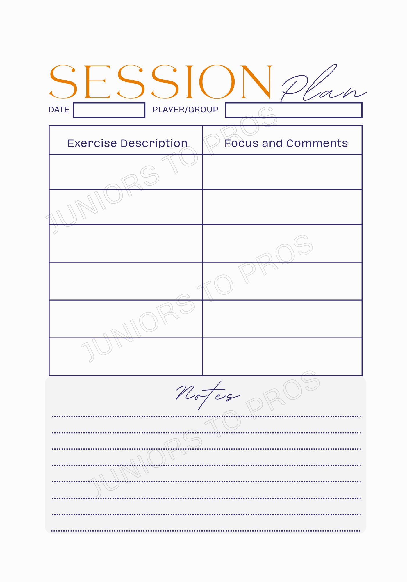 Training Planner for Coaches